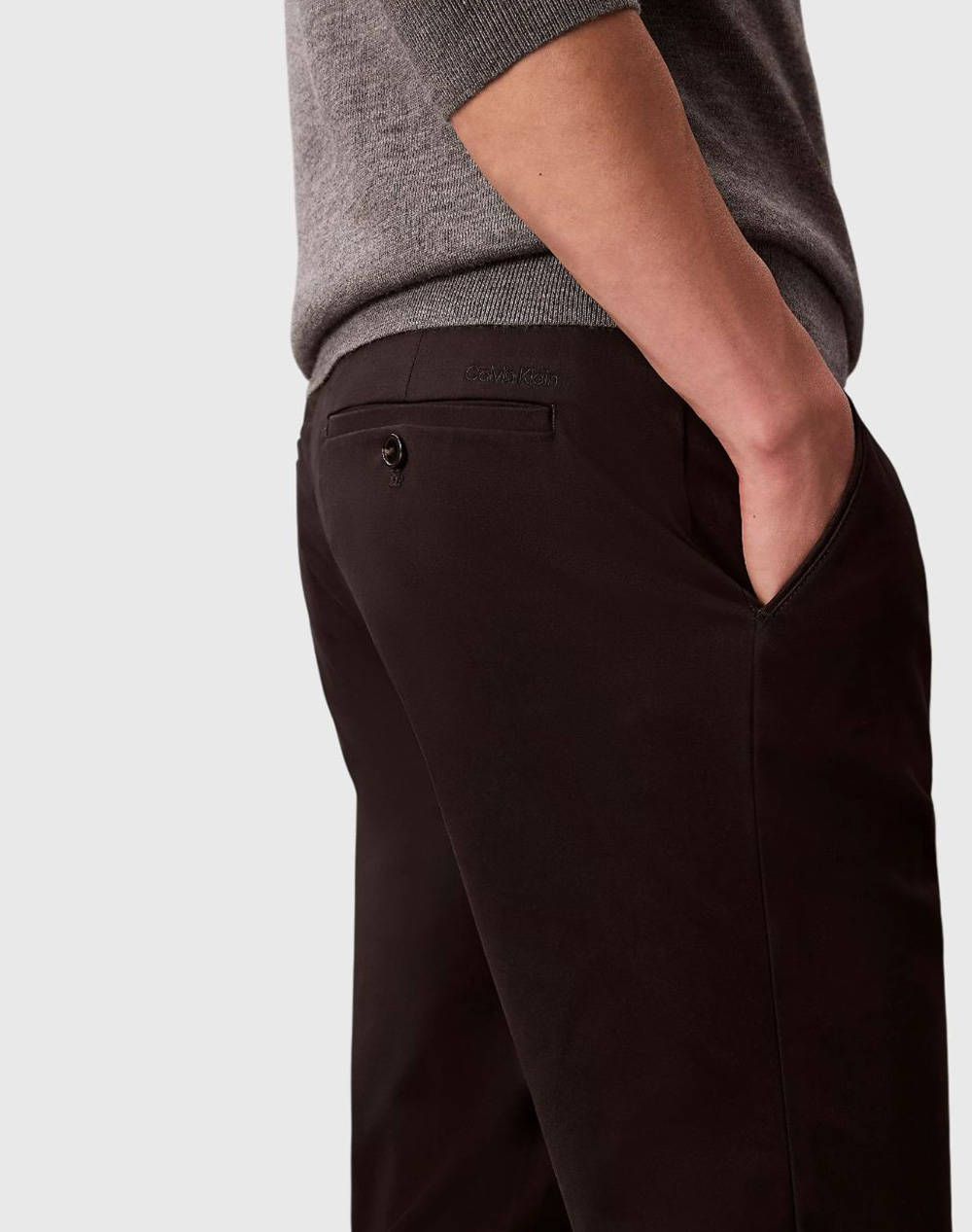 CALVIN KLEIN SLIM SATEEN CHINO TROUSER