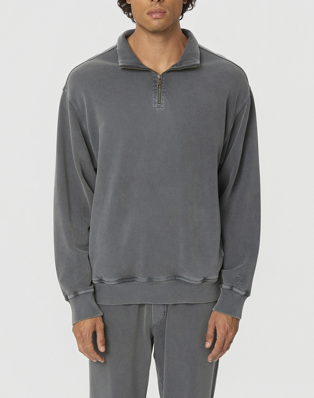 DIRTY LAUNDRY DROPPED SHOULDER HALF-ZIP CREWNECK