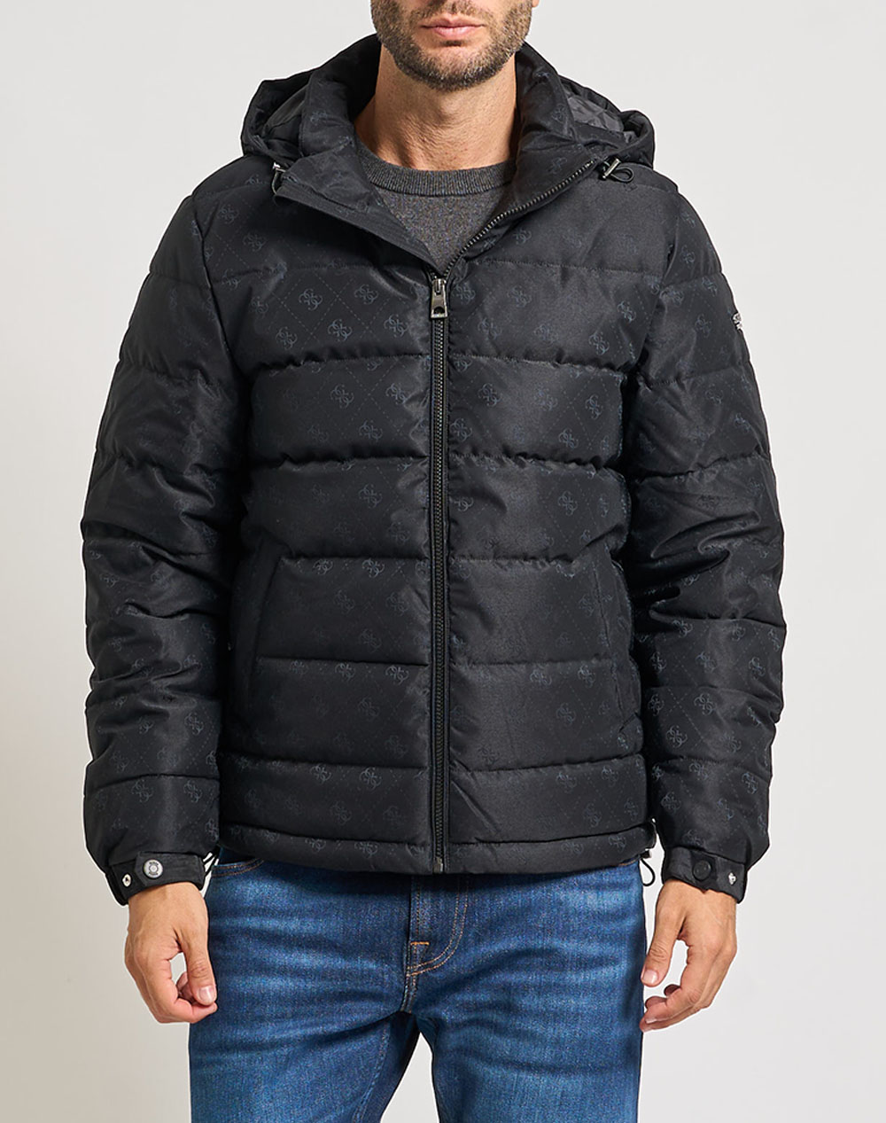 GUESS MONOGRAM PUFFA JACKET GEACA DE BARBATI