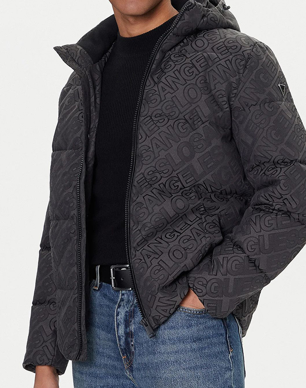 GUESS ALLOVER LOGO PUFFA JACKET GEACA DE BARBATI