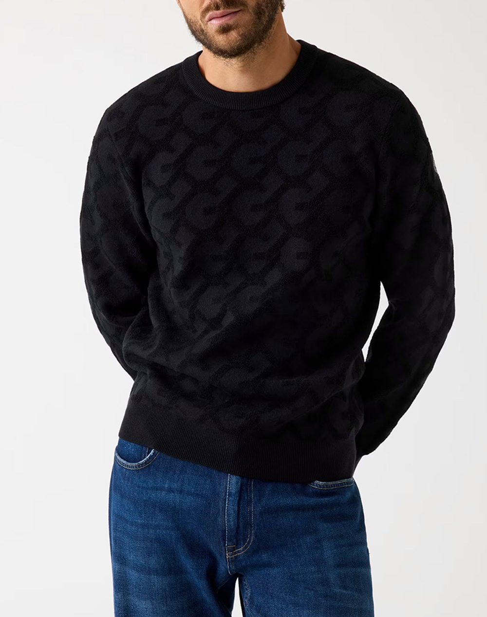 GUESS JOHN CN G CHAIN AO STITCH SWTR PULOVER DE BARBATI