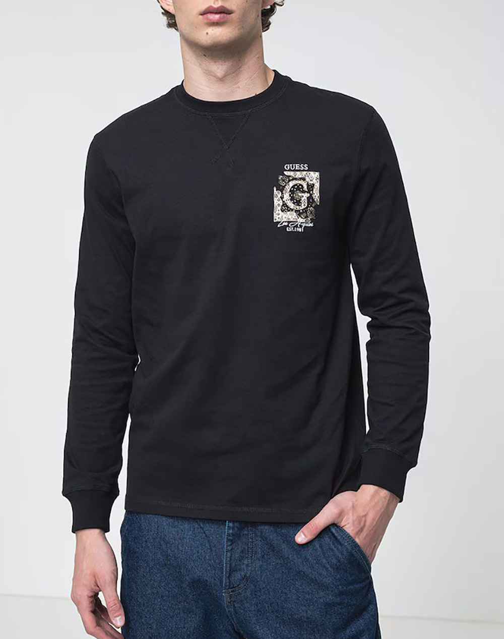 GUESS CN LS BIG G LOGO TEE BLUZA DE BARBATI