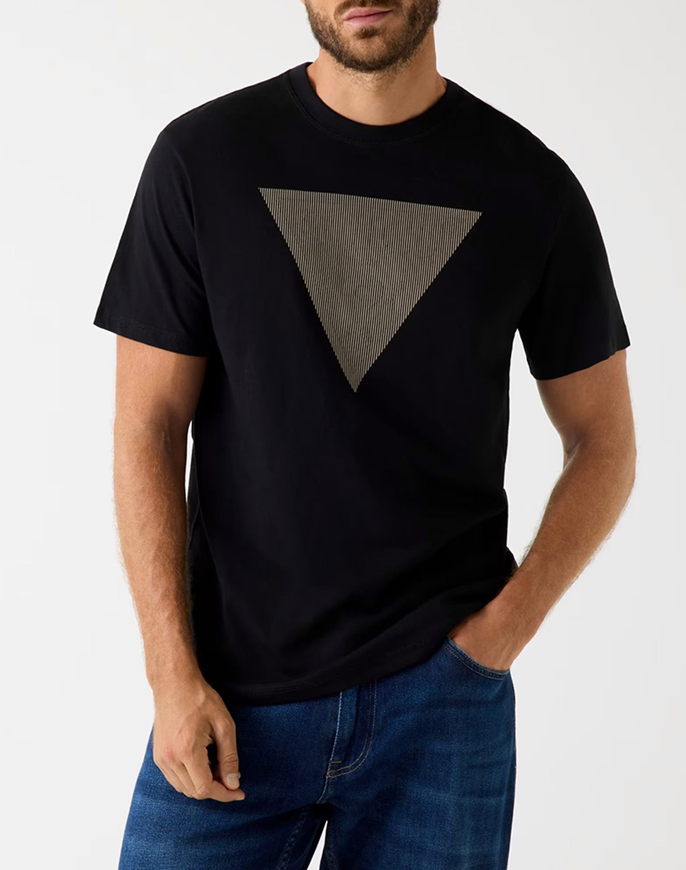 GUESS CN SS TRIANGLE LOGO TEE BLUZA DE BARBATI