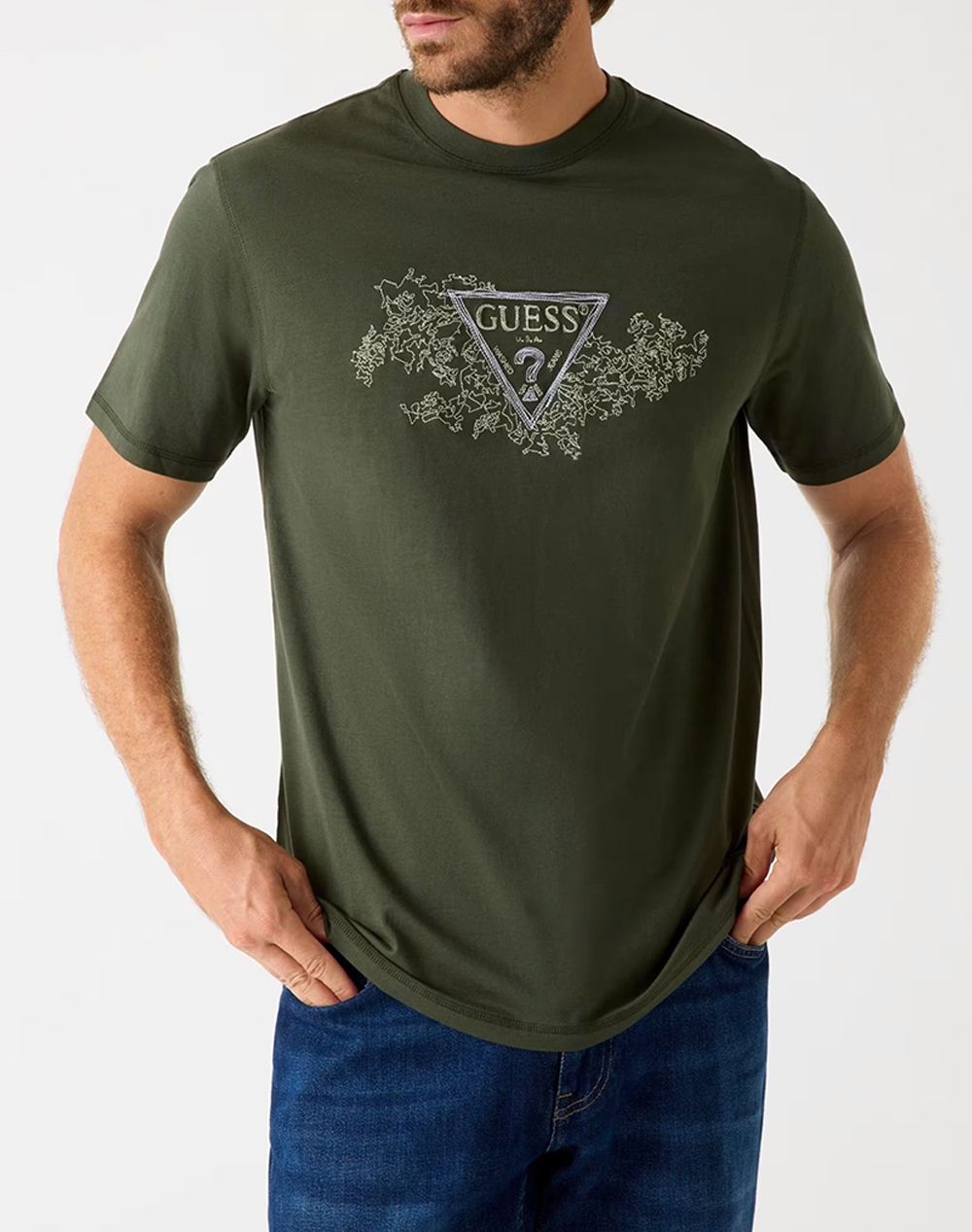 GUESS CN SS EMBROIDERY TRIANGLE TEE BLUZA DE BARBATI