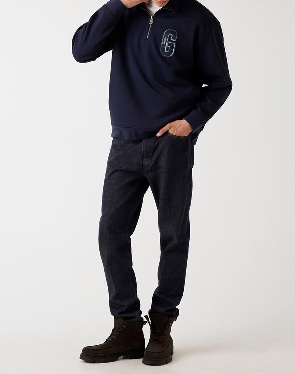 GUESS HARRIS TWILL ZIP MOCK NECK HANORAC DE BARBATI