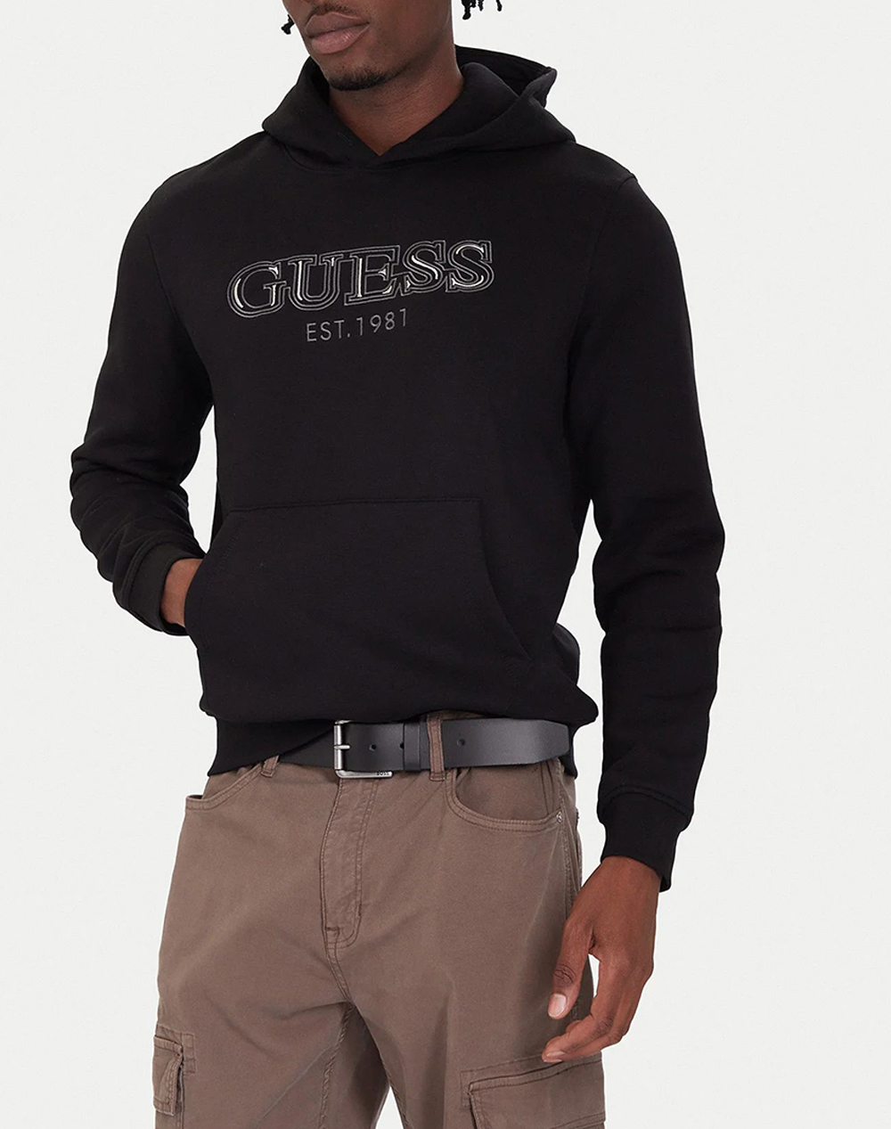 GUESS HOODED BASIC SWEATSHIRT HANORAC DE BARBATI