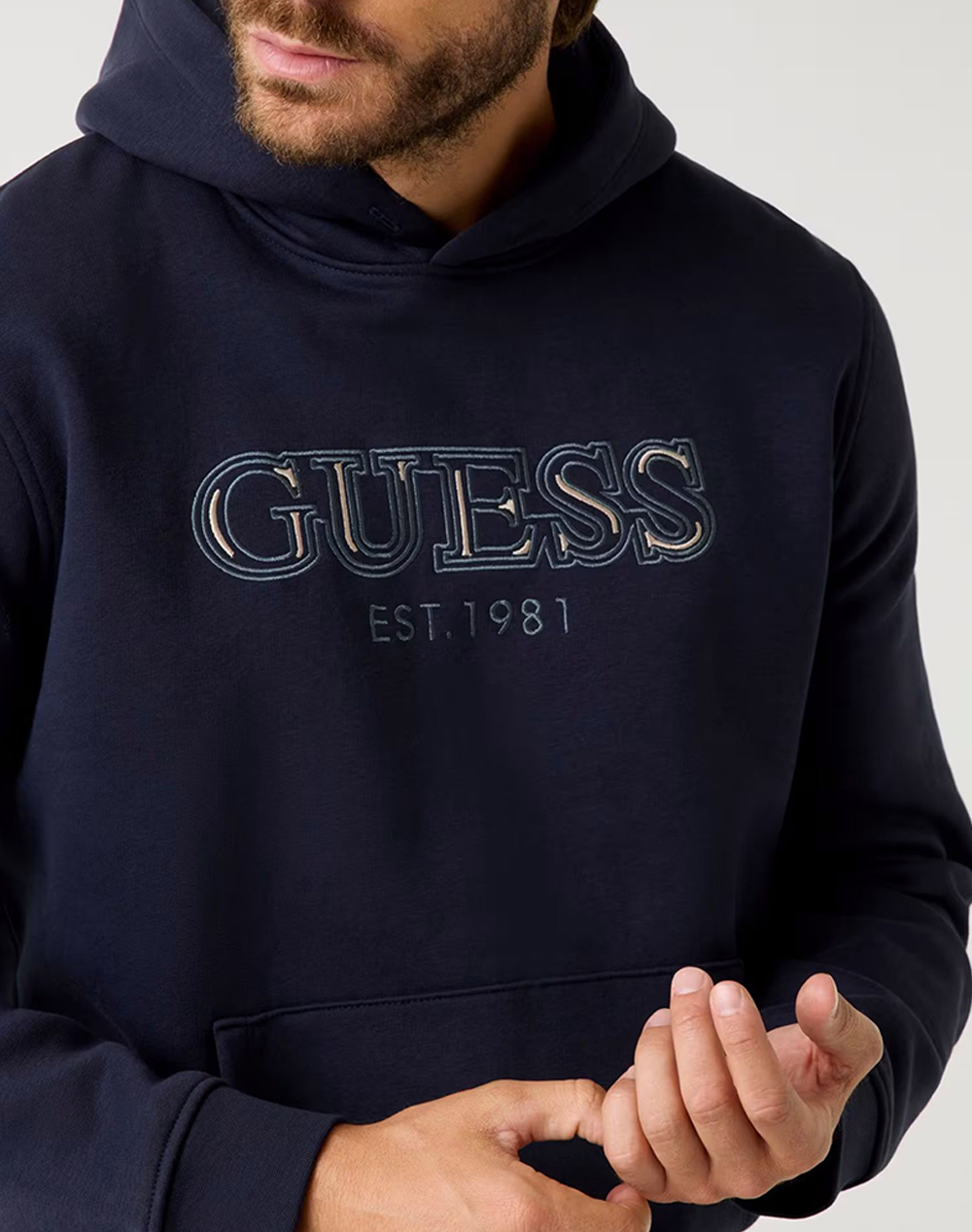 GUESS HOODED BASIC SWEATSHIRT HANORAC DE BARBATI