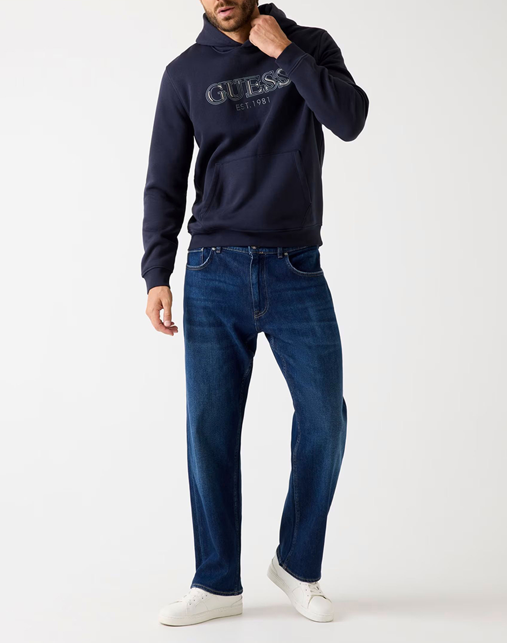 GUESS HOODED BASIC SWEATSHIRT HANORAC DE BARBATI