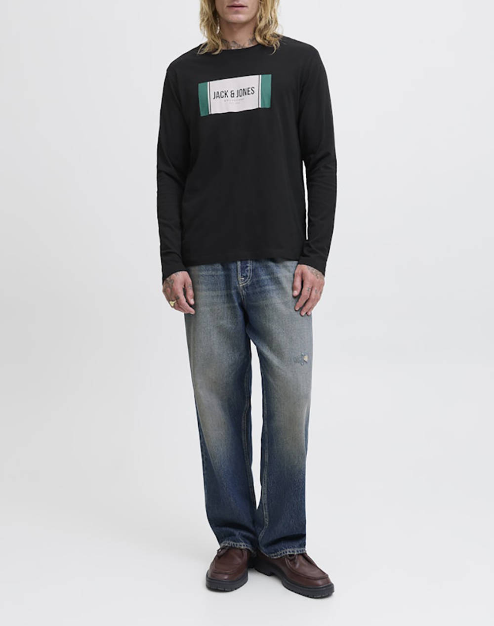 JACK&JONES JJHAYATO TEE LS CREW NECK BTS