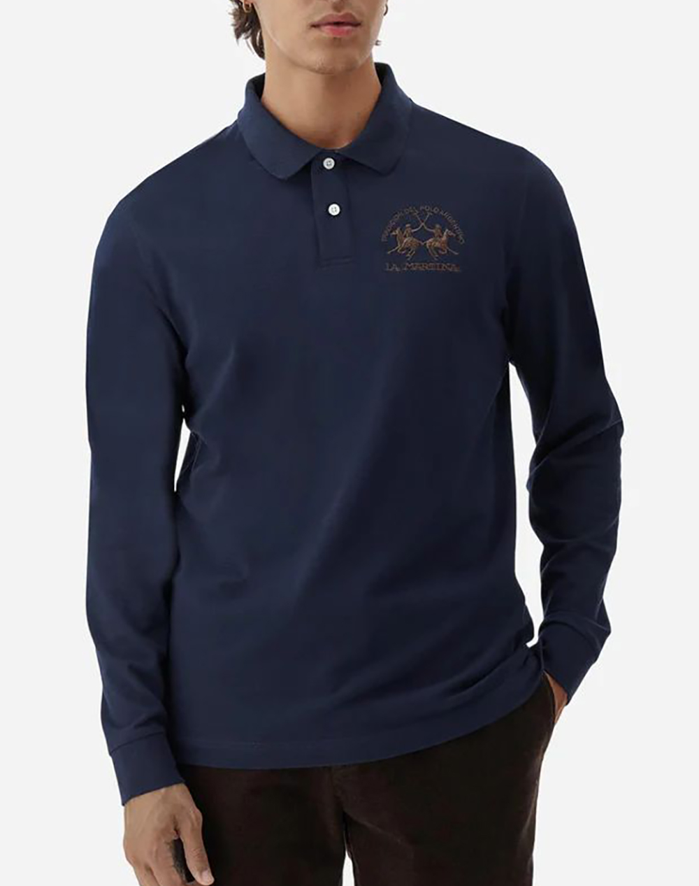 LAMARTINA BLUZA POLO MM MAN L/S POLO PIQUET STRETCH