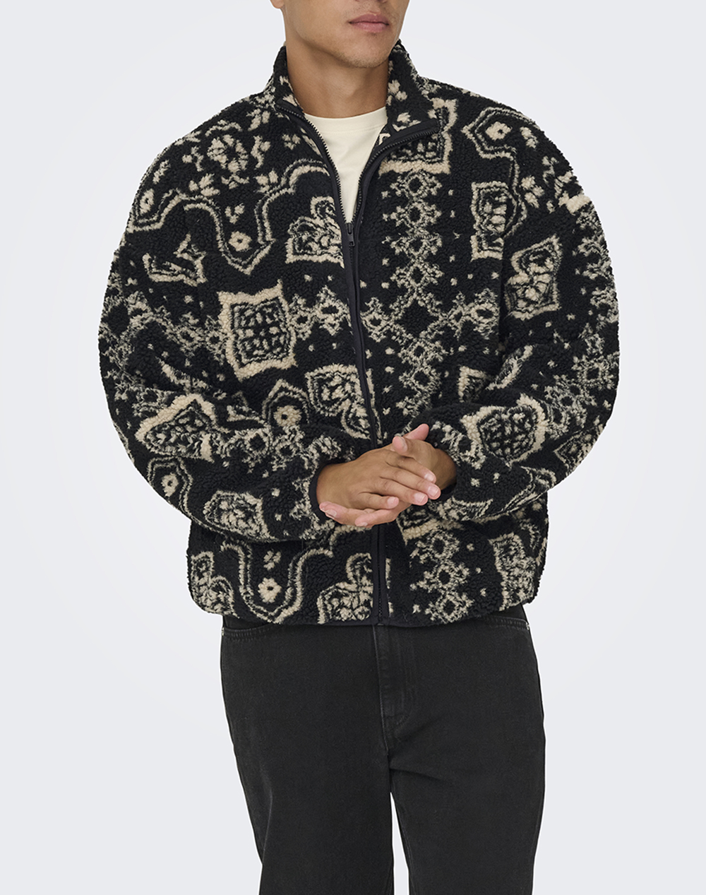 ONLY&SONS SO ONSJAMES LIFE OVZ LS FLEECE AOP SWEAT