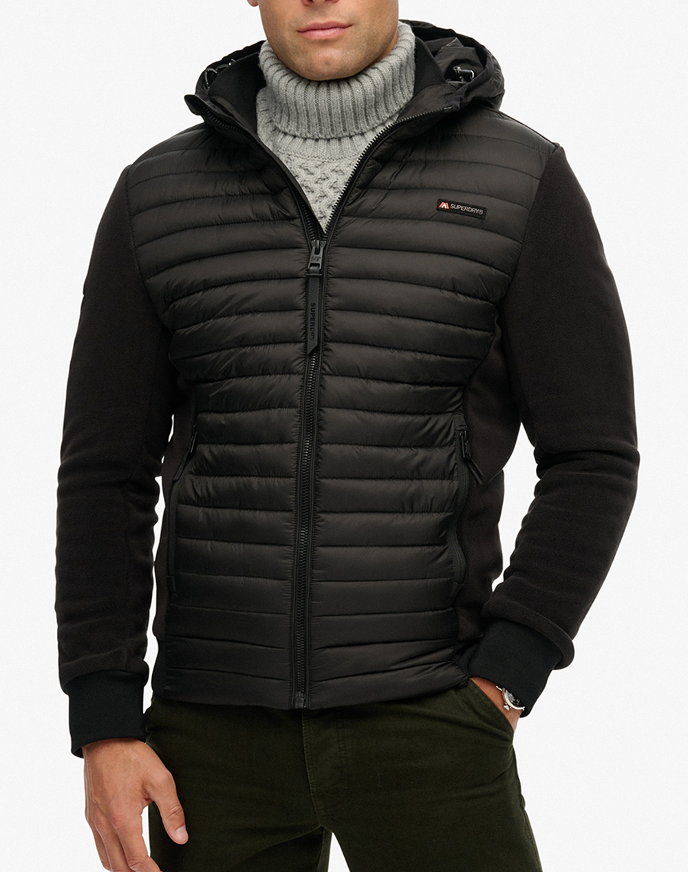 SUPERDRY D1 SDSW HOOD STORM FLEECE HYBRID JKT GEACA DE BARBATI