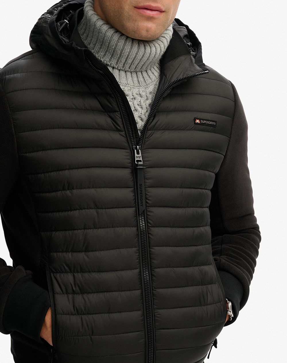 SUPERDRY D1 SDSW HOOD STORM FLEECE HYBRID JKT GEACA DE BARBATI
