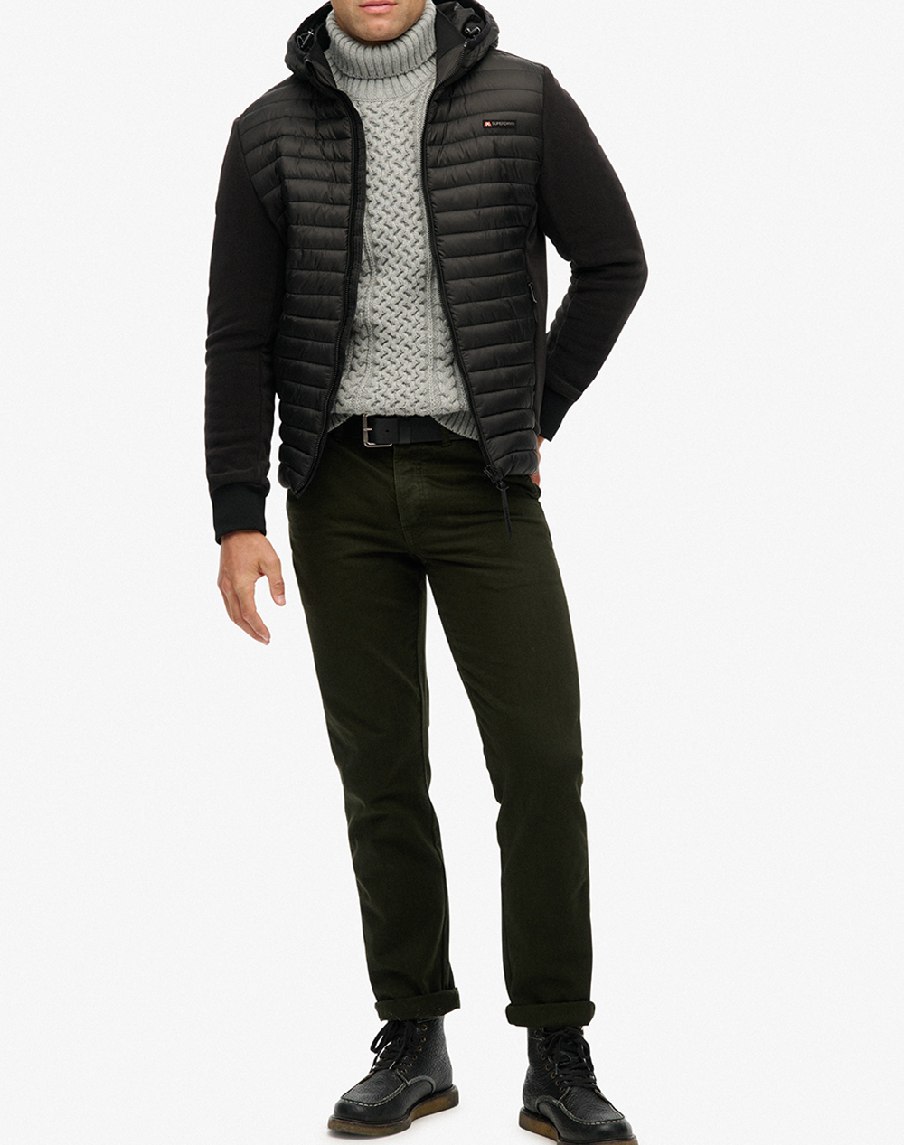 SUPERDRY D1 SDSW HOOD STORM FLEECE HYBRID JKT GEACA DE BARBATI