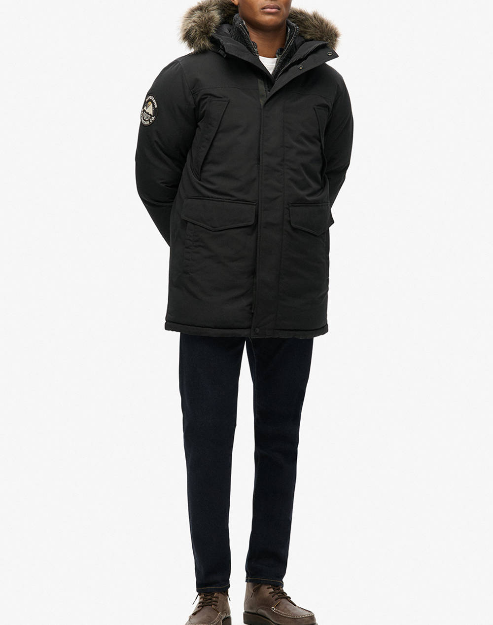 SUPERDRY D2 OVIN EVEREST FAUX FUR PARKA JACKET GEACA DE BARBATI