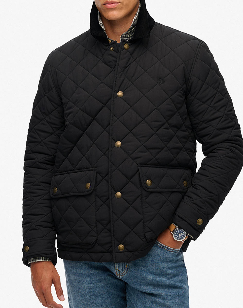 SUPERDRY D3 STUD QUILTED ESTATE COACH JACKET GEACA DE BARBATI