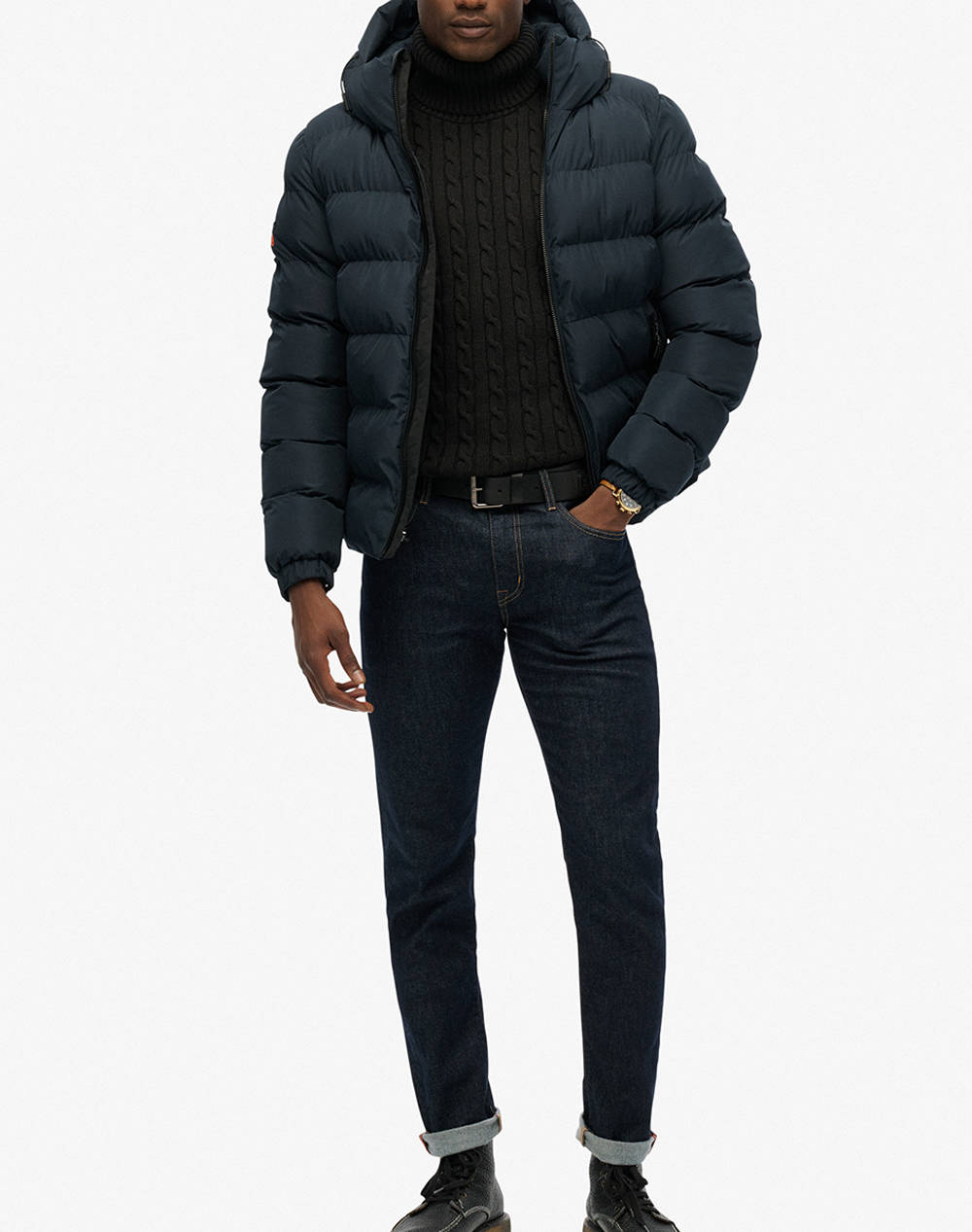 SUPERDRY D1 SDSW HOODED SPORTS PUFFER JACKET GEACA DE BARBATI