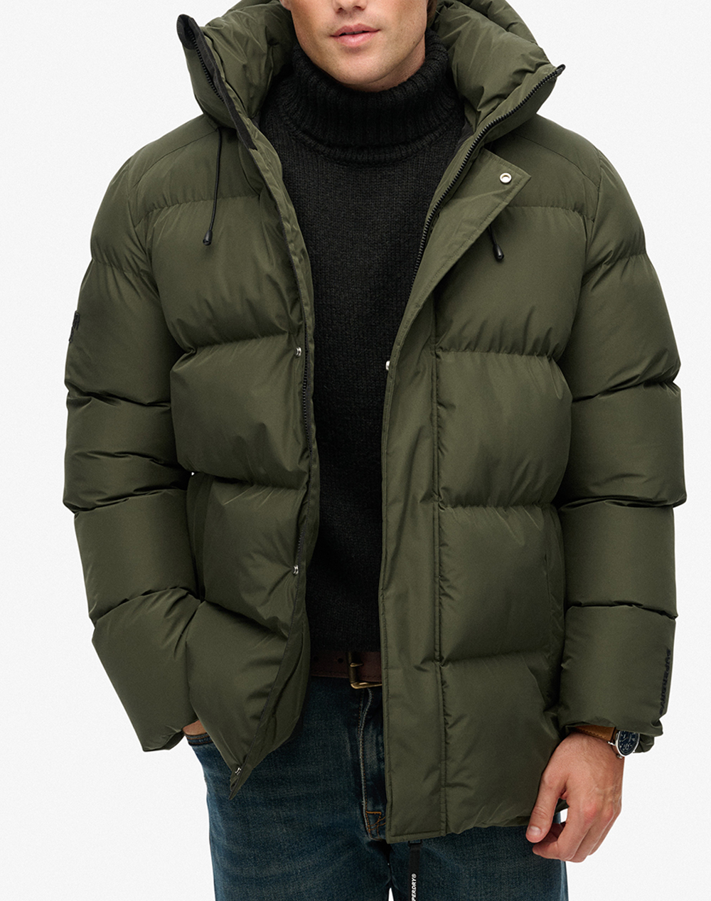 SUPERDRY D2 SDSW HOODED 5 BAFFLE SPORTS PUFFER GEACA DE BARBATI