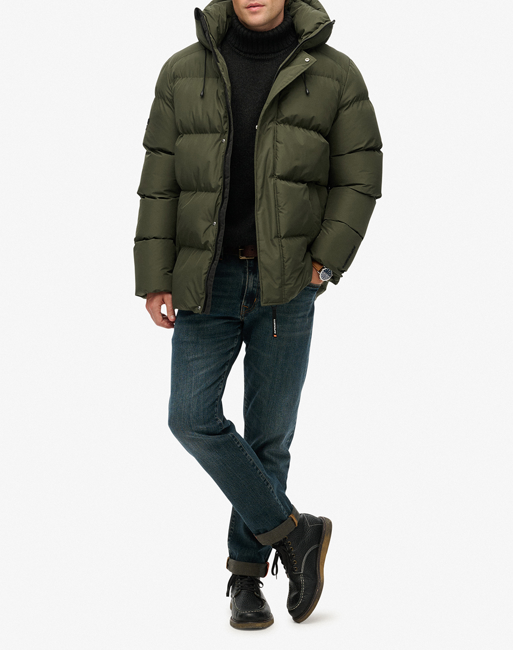 SUPERDRY D2 SDSW HOODED 5 BAFFLE SPORTS PUFFER GEACA DE BARBATI