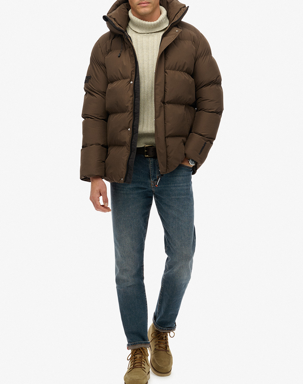 SUPERDRY D2 SDSW HOODED 5 BAFFLE SPORTS PUFFER GEACA DE BARBATI