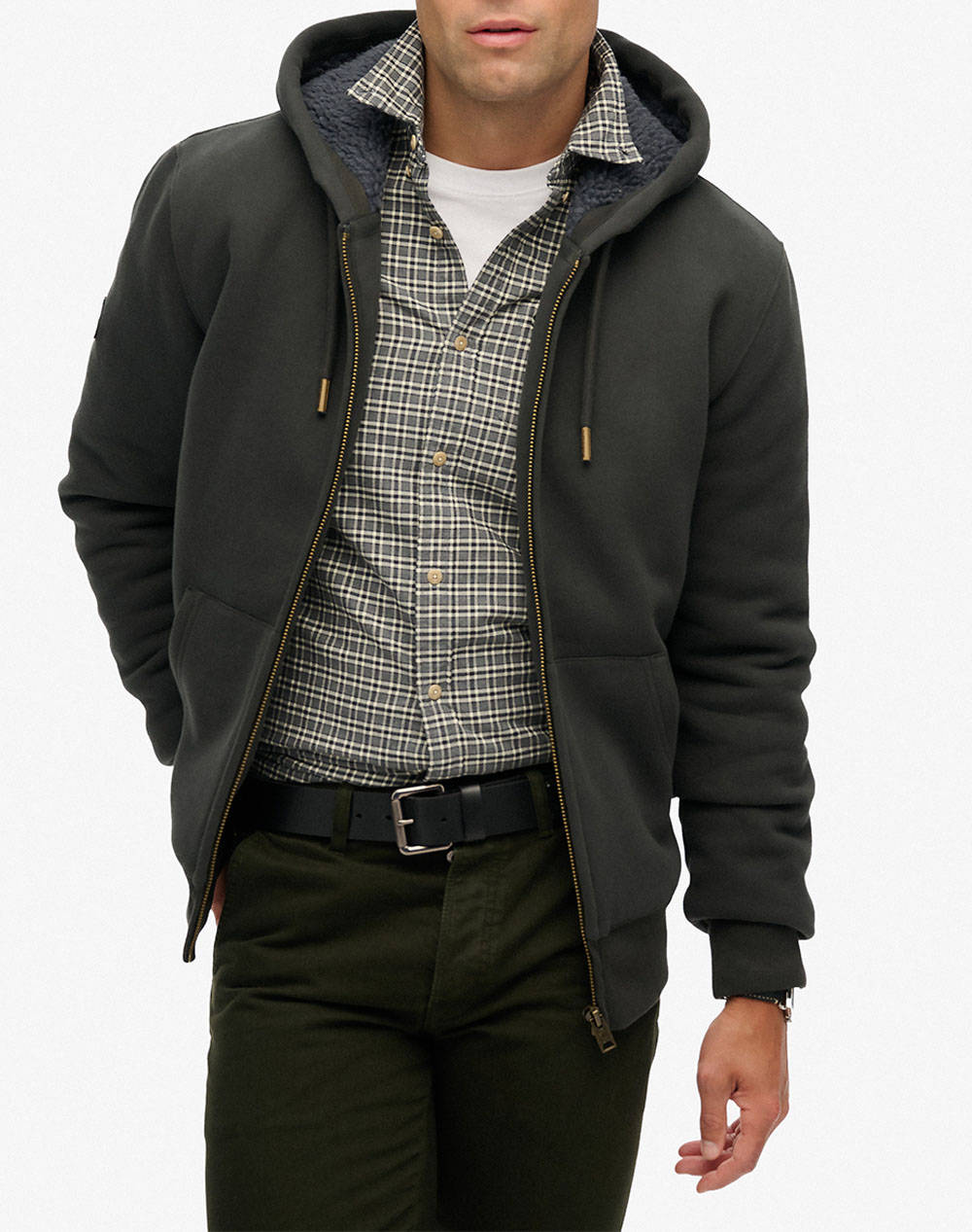 SUPERDRY D1 BORG LINED ZIPHOOD JACKET DE BARBATI