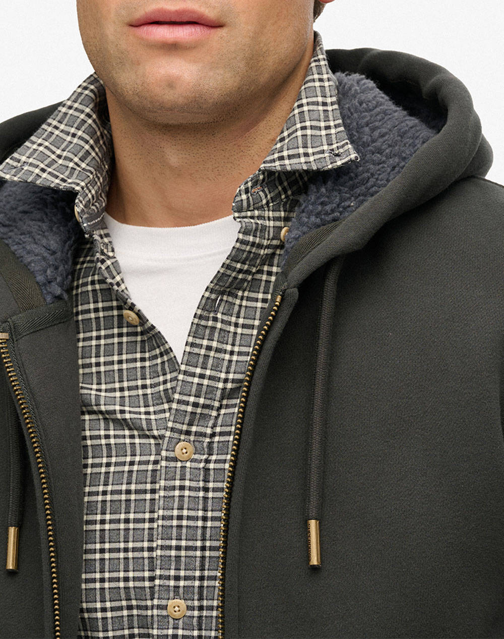 SUPERDRY D1 BORG LINED ZIPHOOD JACKET DE BARBATI
