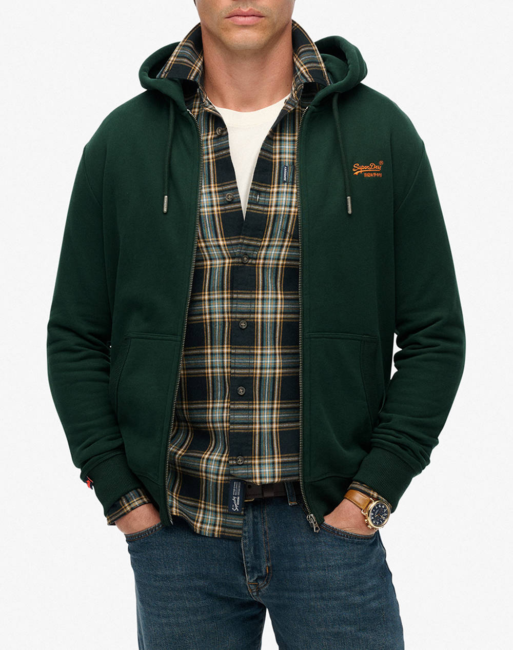 SUPERDRY D1 OVIN ESSENTIAL LOGO ZIP HOODIE HB JACKET DE BARBATI