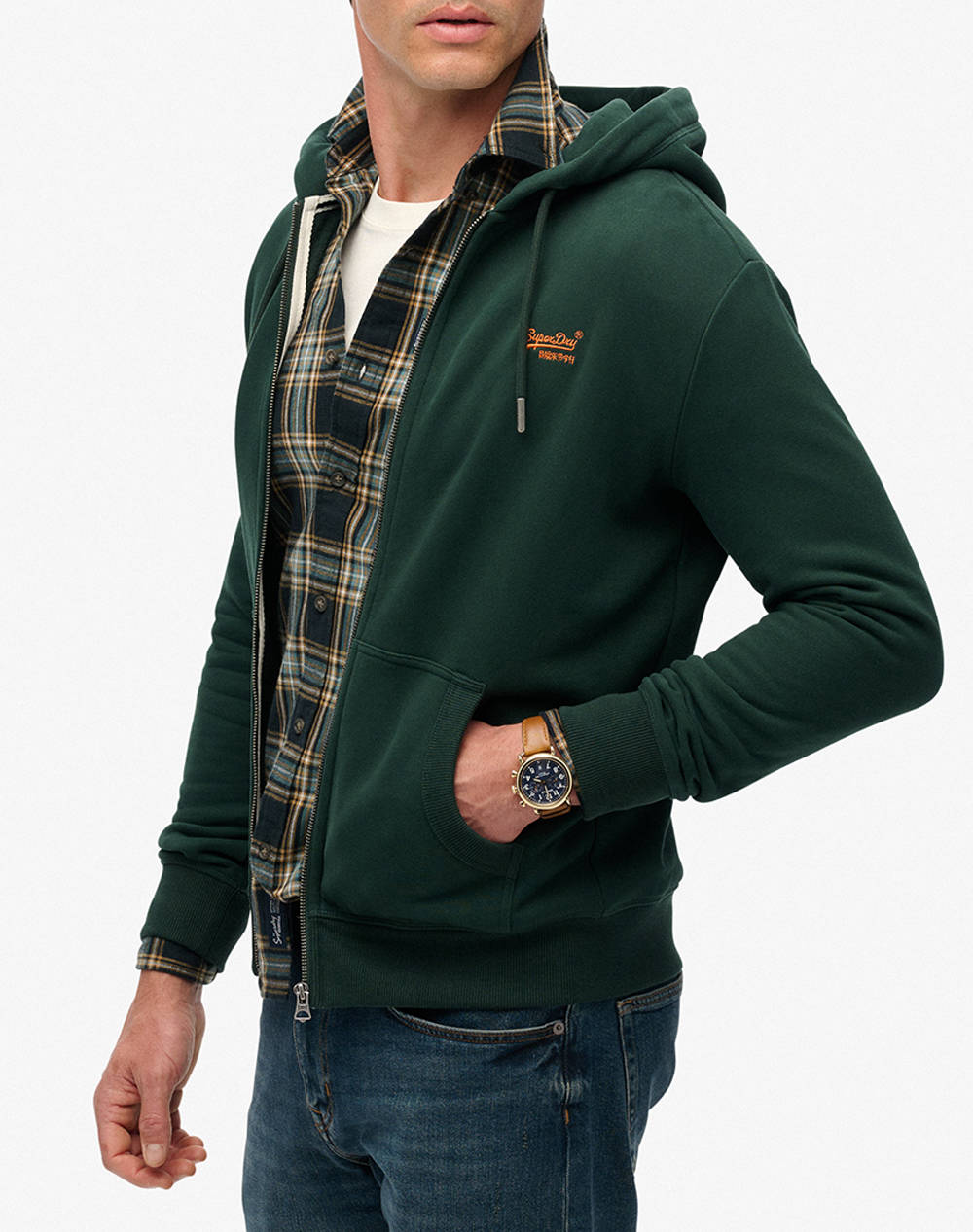 SUPERDRY D1 OVIN ESSENTIAL LOGO ZIP HOODIE HB JACKET DE BARBATI
