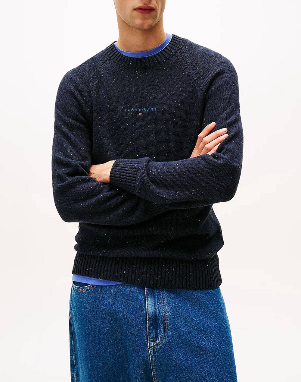 TOMMY JEANS TJM SLIM LINEAR RAGLAN SWEATER