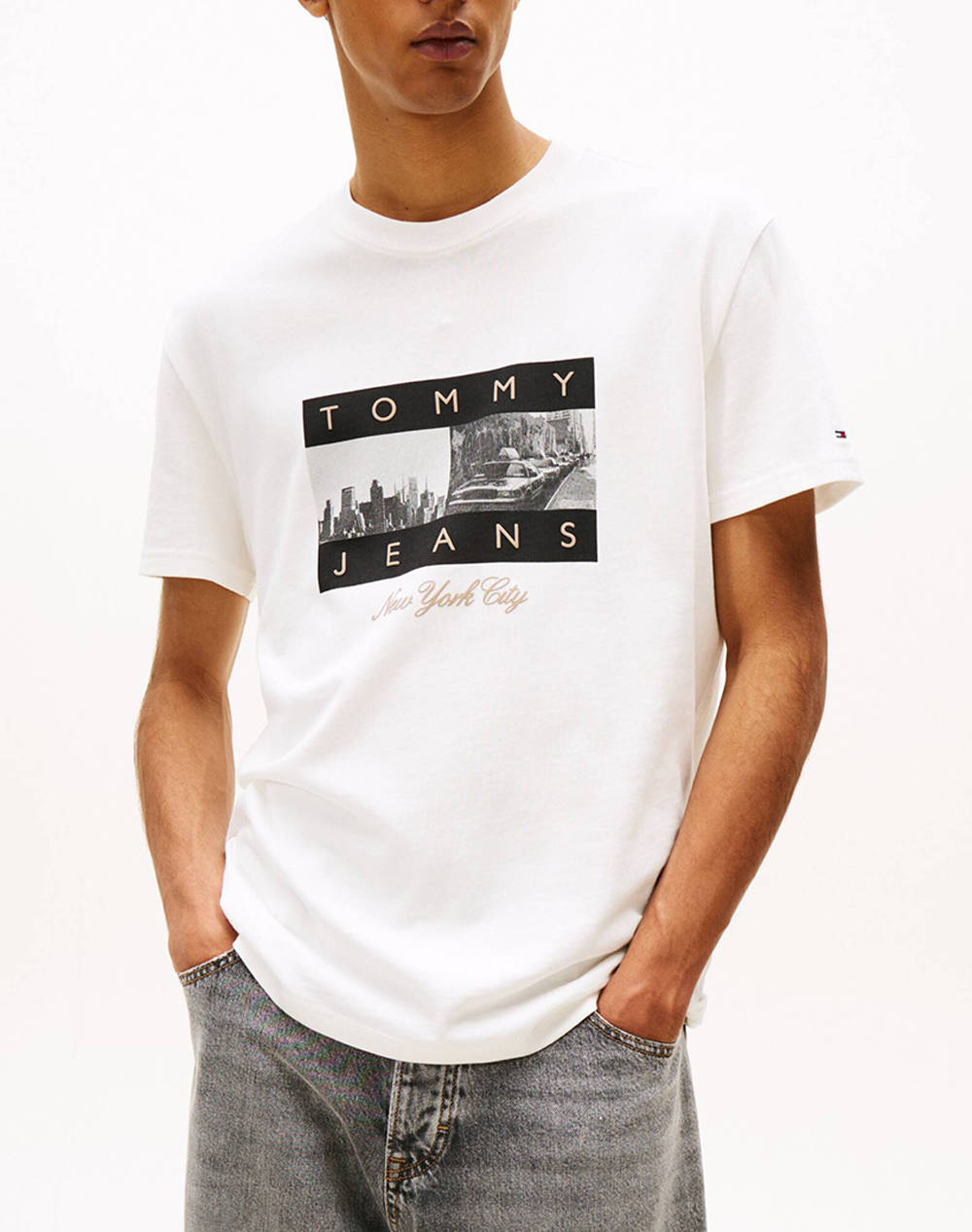 TOMMY JEANS TJM REG PHOTO FLAG SS TEE
