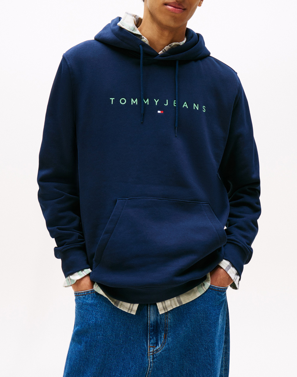 TOMMY JEANS TJM REG LINEAR LOGO HOODIE EXT