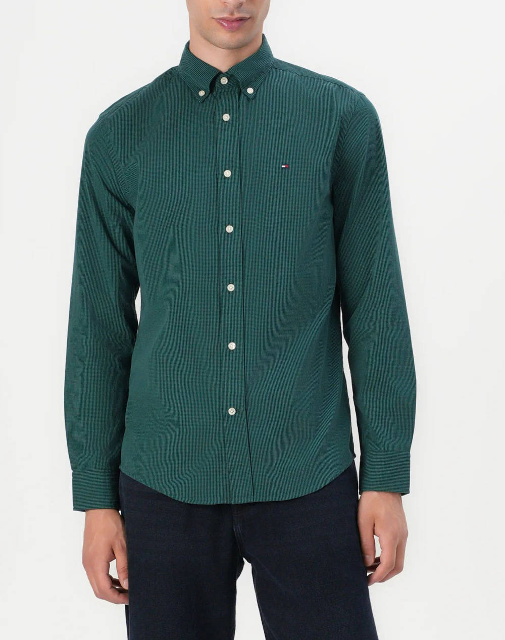 TOMMY HILFIGER FLEX POPLIN MICRO GINGHAM SHIRT