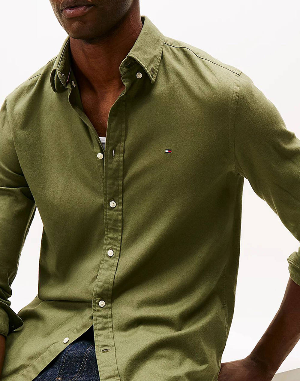 TOMMY HILFIGER FLEX FLANNEL SOLID RF SHIRT