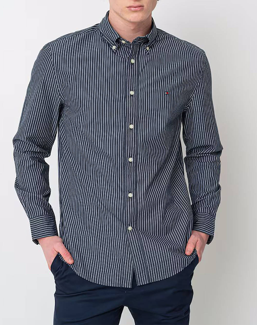 TOMMY HILFIGER CORE HAIRLINE POPLIN RF SHIRT