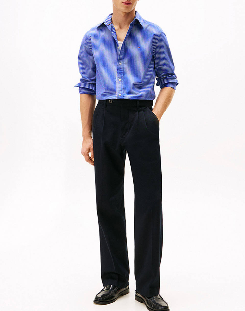TOMMY HILFIGER CORE HAIRLINE POPLIN RF SHIRT
