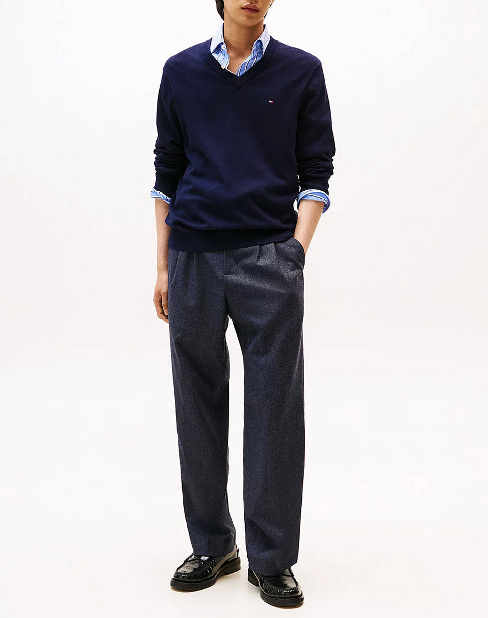 TOMMY HILFIGER PIMA ORG CTN CASHMERE V NECK
