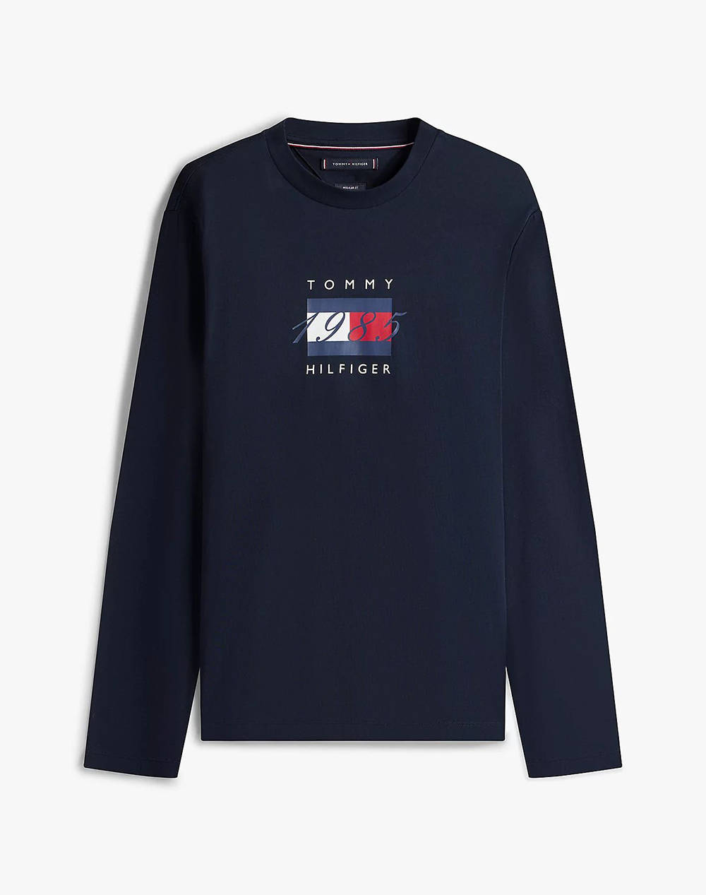 TOMMY HILFIGER LINEAR FLAG GRAPHIC LS TEE