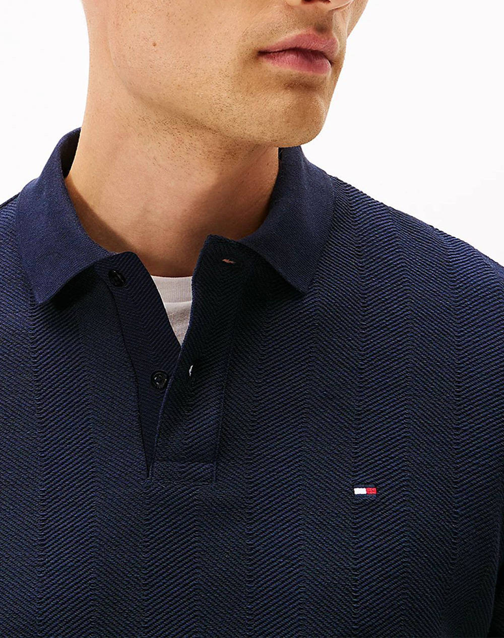 TOMMY HILFIGER LS HERRINGBONE REG POLO