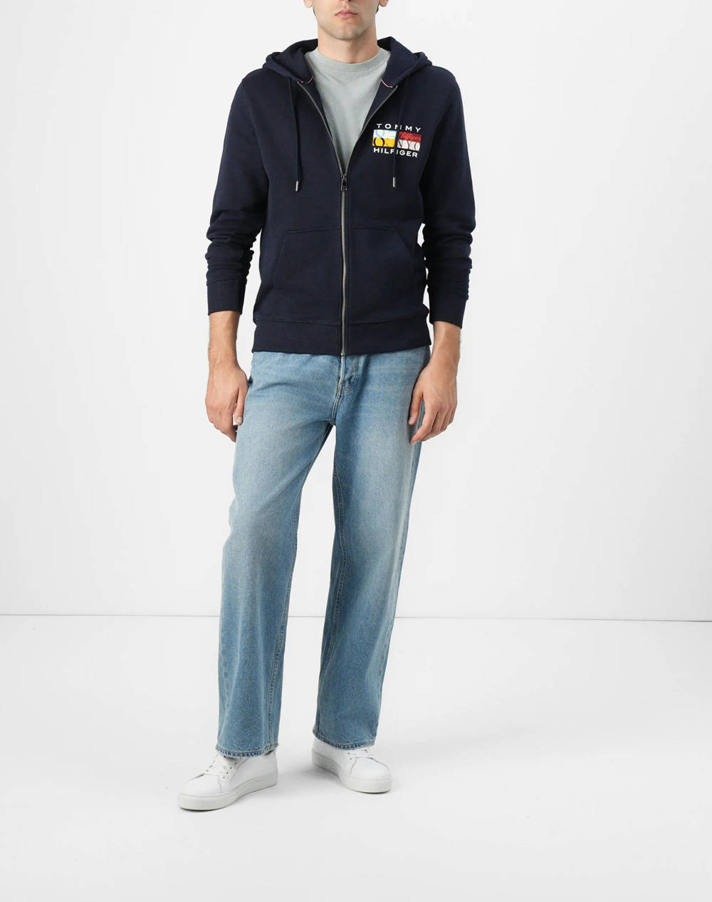 TOMMY HILFIGER TH COLOUR FLAG ZIP THROUGH