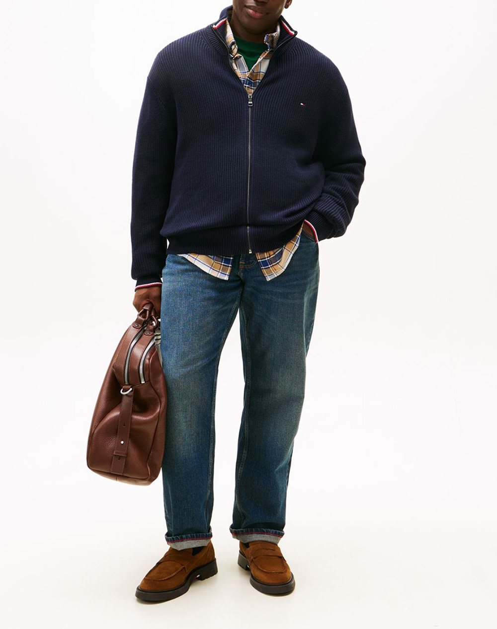 TOMMY HILFIGER BT-RWB RIB ZIP THROUGH-B