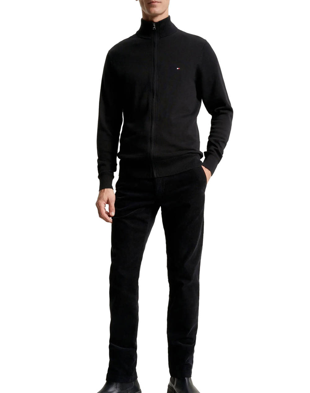 TOMMY HILFIGER PIMA ORG CTN CASHMERE ZIP THRU
