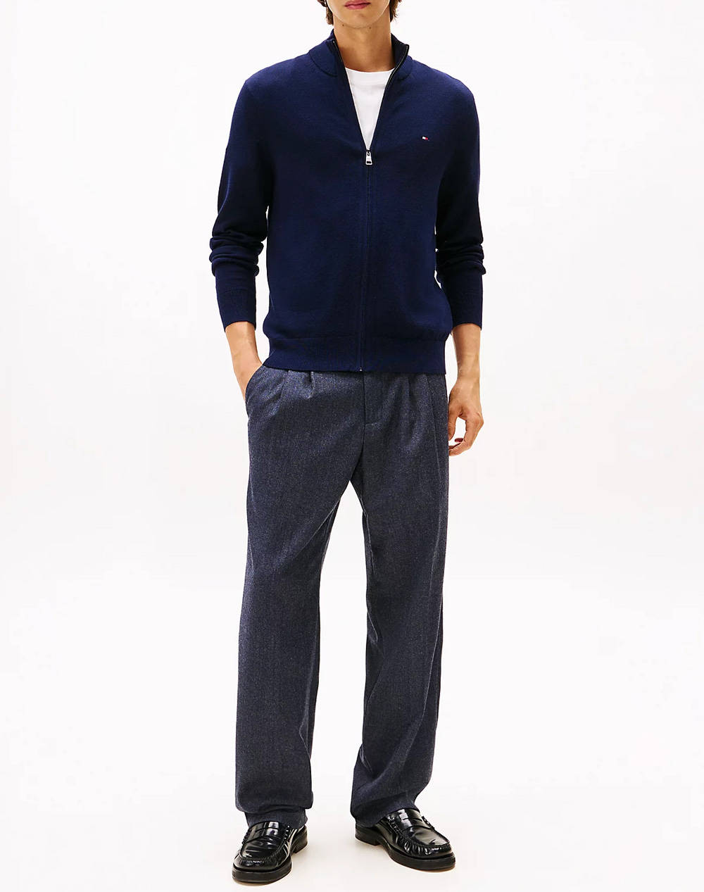 TOMMY HILFIGER PIMA ORG CTN CASHMERE ZIP THRU
