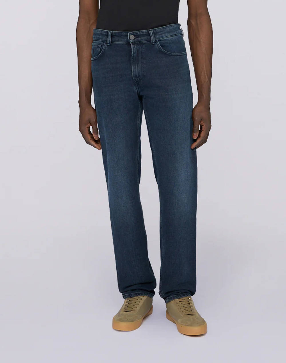 TRUSSARDI JEANS-5 TASCHE 370 CLOSE IN DENIM BLUE/BLACK STONE WASHED