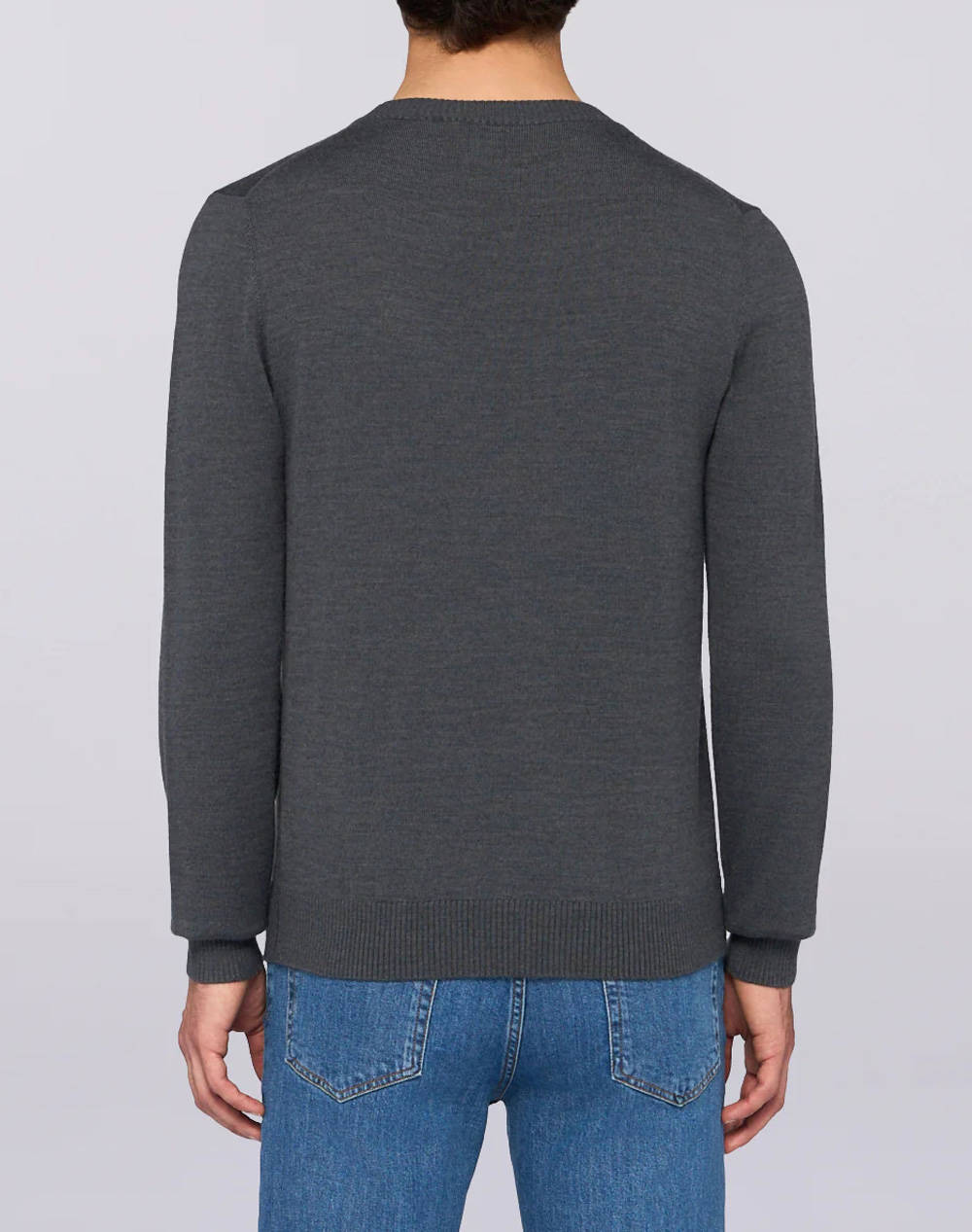 TRUSSARDI KNITWEAR-MAGLIONE GIROCOLLO IN MISTO LANA CON JACQUARD UROBORO