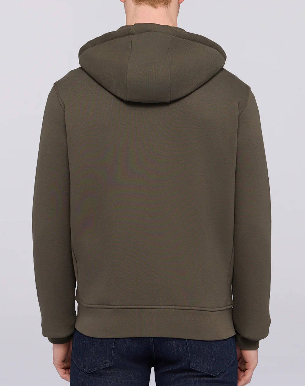 TRUSARDI SWEAT-FELPA CON ZIP E CAPPUCCIO IN JERSEY DIAGONALE CON RICAMO PUNTO CUORE