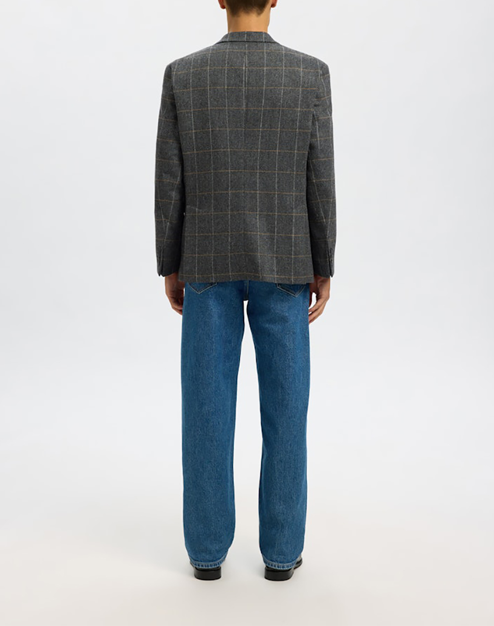 SEL SLHREG-DALLAS WOOL BLEND CHECK BLZ