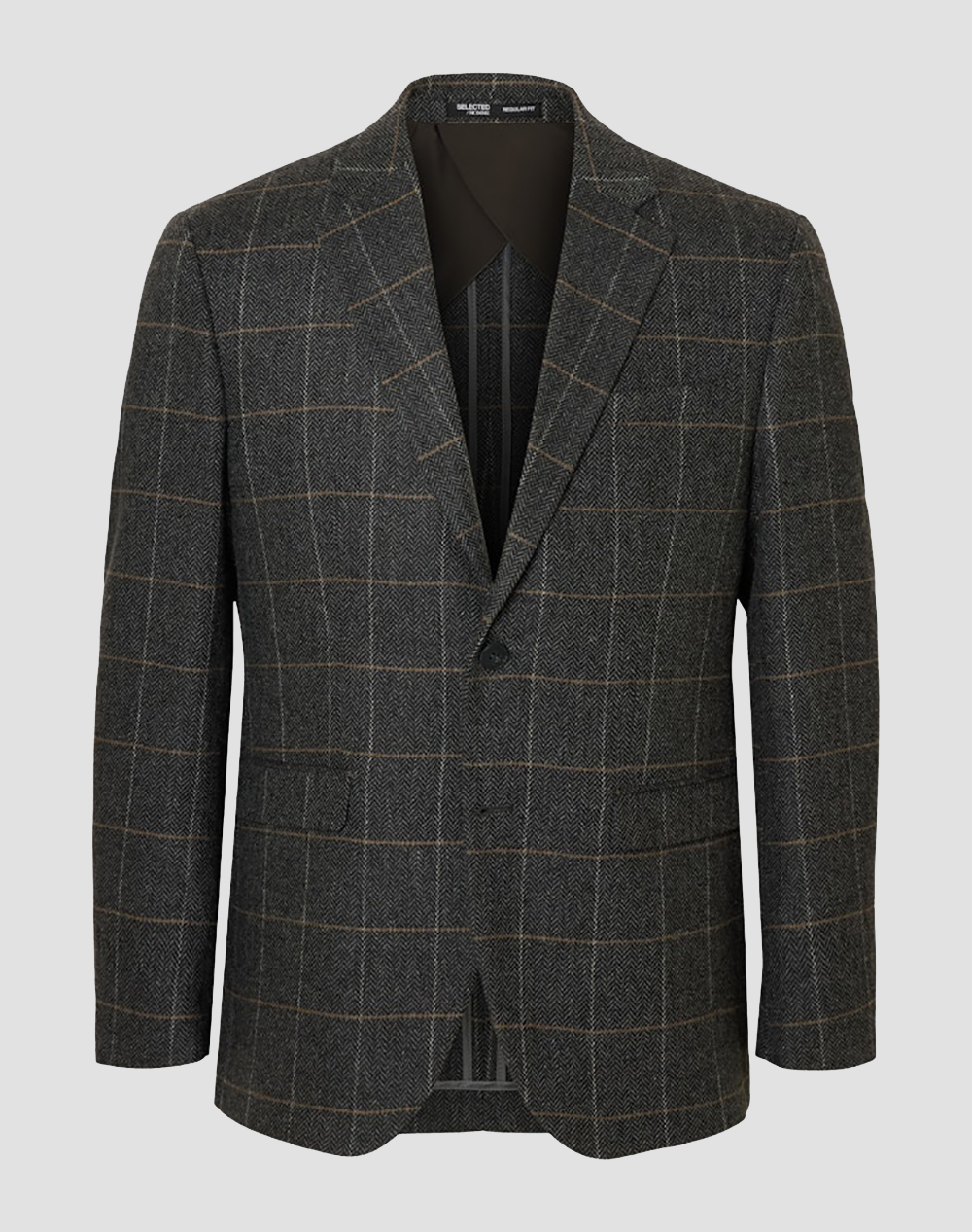 SEL SLHREG-DALLAS WOOL BLEND CHECK BLZ