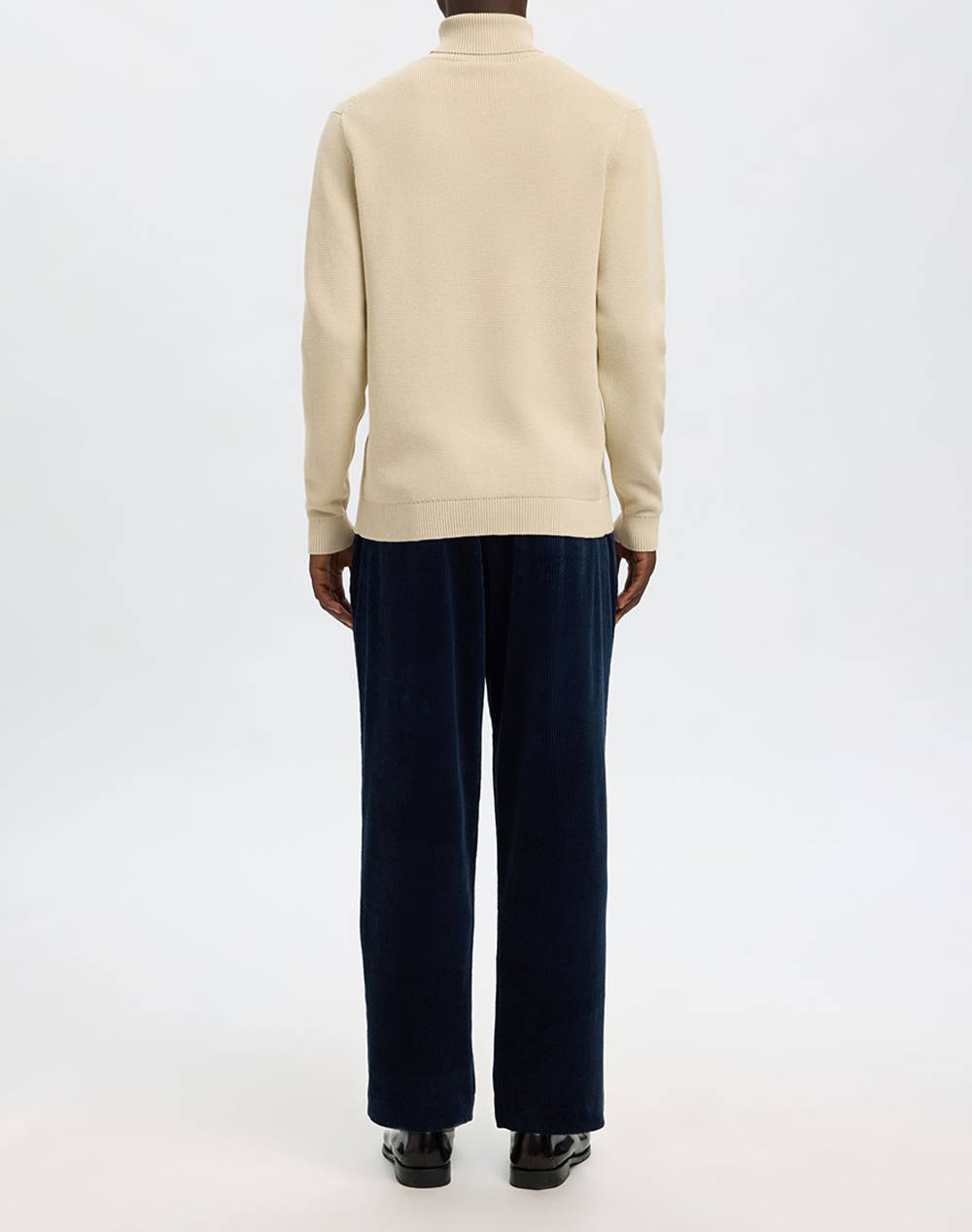 SELECTED SLHDANE LS KNIT STRUCTURE ROLL NECK NOOS