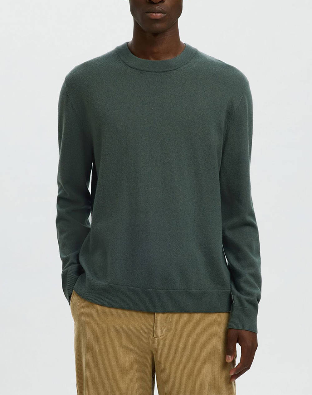 SELECTED SLHTRAY MERINO BRUSHED RELAXED CREW NOOS