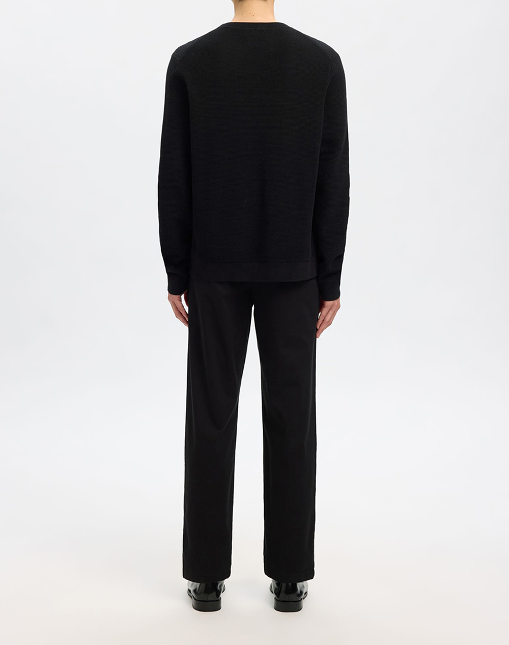 SELECTED SLHROSS LS KNIT STRUCTURE CREW NECK NOOS